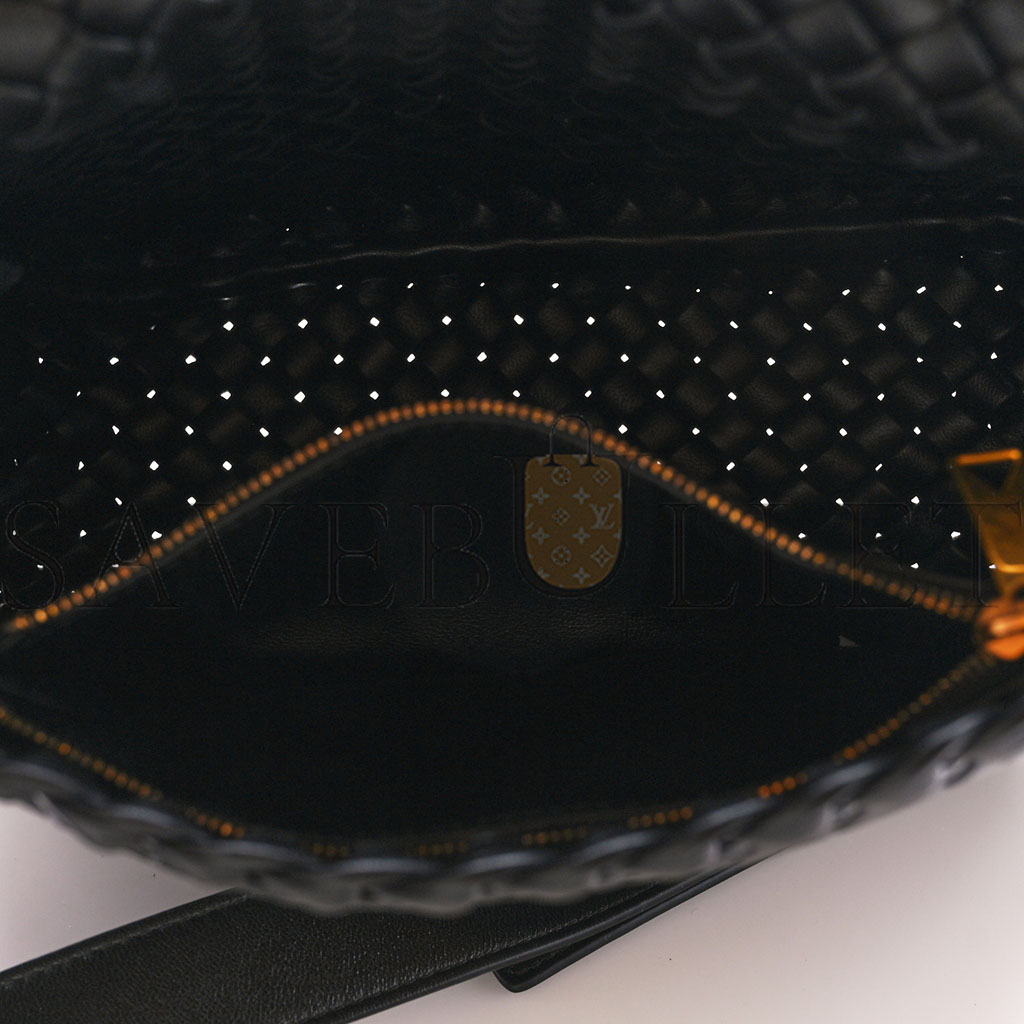 bo*te*ga Ve*ne*ta nappa intrecciato small cobble shoulder bag black (26*21*9cm)